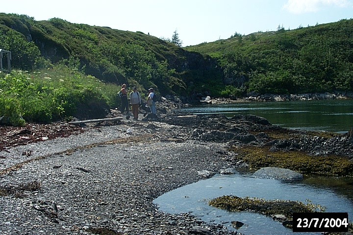 Archaeological survey around the bottom of the cove.